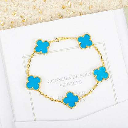 [Garvey ] CLOVER 5 MOTIF TURQUOISE BRACELET COLLECTION