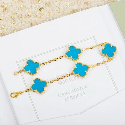 [Garvey ] CLOVER 5 MOTIF TURQUOISE BRACELET COLLECTION