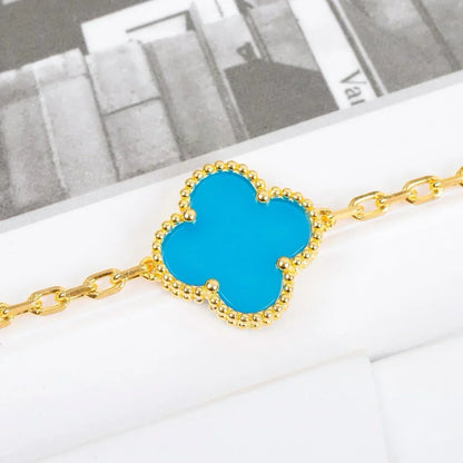 [Garvey]LUCKY CLOVER 5-MOTIF BRACELET - TURQUOISE COLLECTION