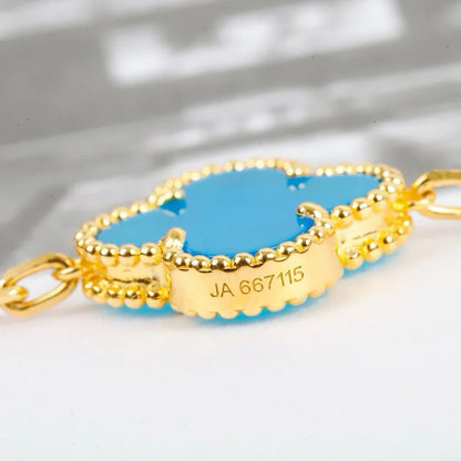[Garvey]LUCKY CLOVER 5-MOTIF BRACELET - TURQUOISE COLLECTION