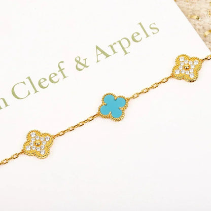 [Garvey ] CLOVER 5 MOTIF TURQUOISE BRACELET COLLECTION