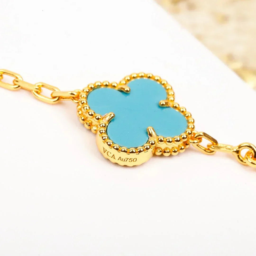 [Garvey ] CLOVER 5 MOTIF TURQUOISE BRACELET COLLECTION