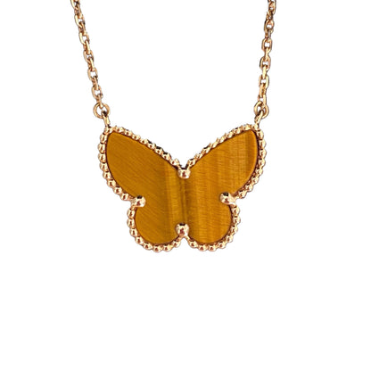 [Garvey ] TIGER__ EYE BUTTERFLY NECKLACE
