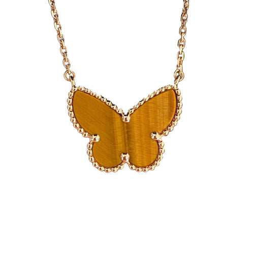 [Garvey ] TIGER__ EYE BUTTERFLY NECKLACE