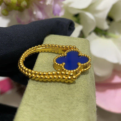 [Garvey ]CLOVER RIVERSIBLE BLUE AGATE RING