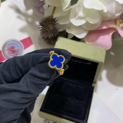 [Garvey ]CLOVER RIVERSIBLE BLUE AGATE RING