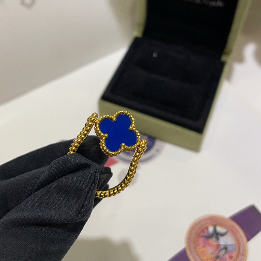 [Garvey ]CLOVER RIVERSIBLE BLUE AGATE RING