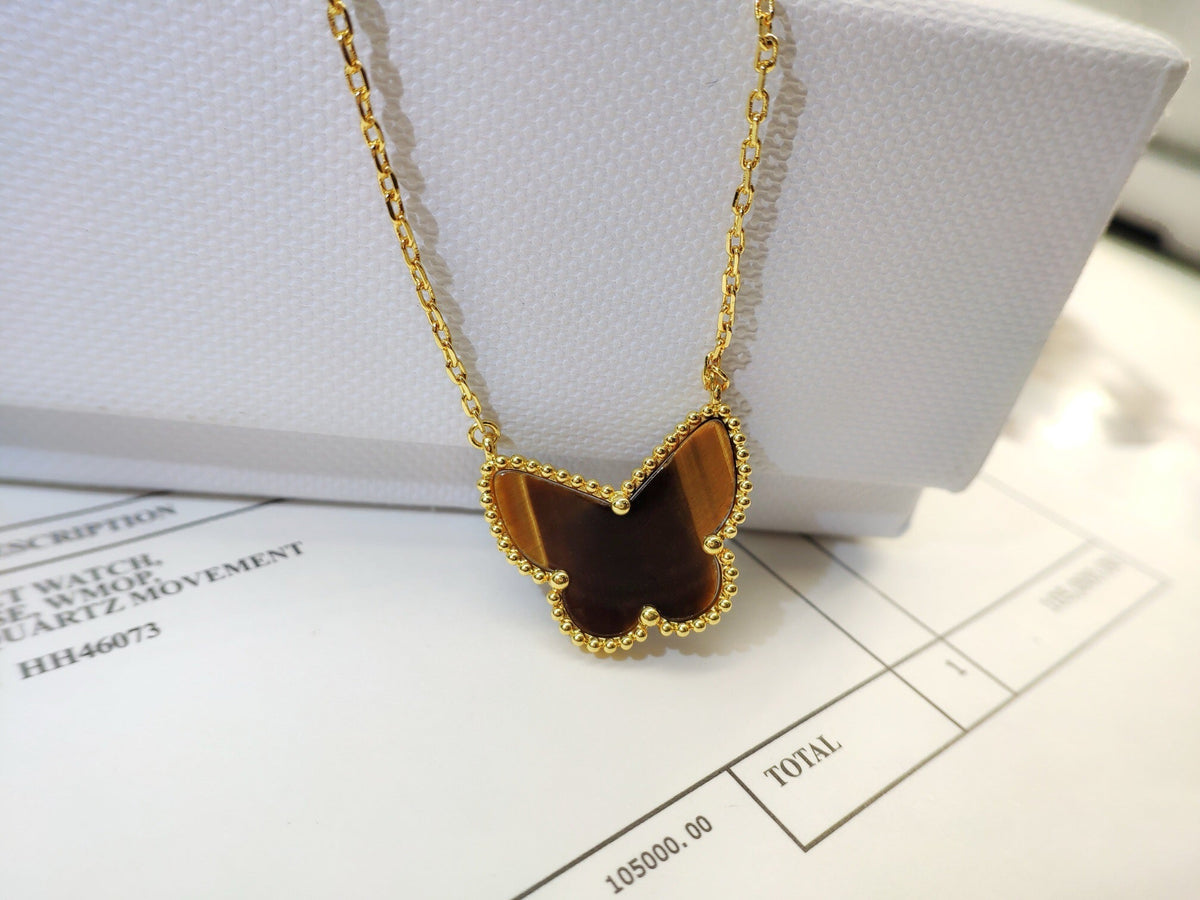 [Garvey ] TIGER__ EYE BUTTERFLY NECKLACE