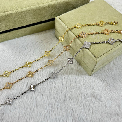 [Garvey ]CLOVER 6 MOTIF DIAMOND LASER BRACELET