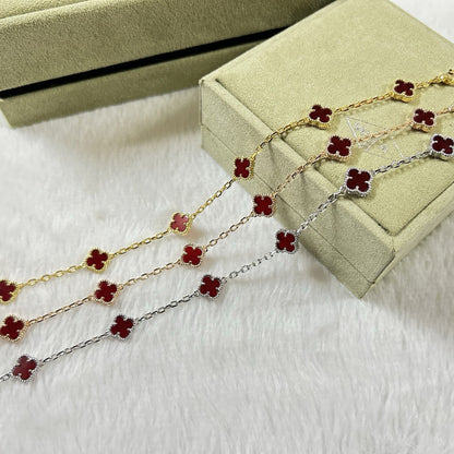 [Garvey ]CLOVER 6 MOTIF RED AGATE BRACELET