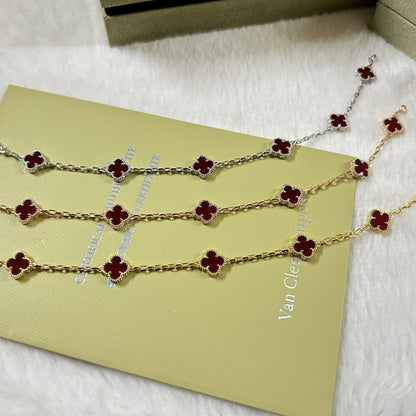 [Garvey ]CLOVER 6 MOTIF RED AGATE BRACELET