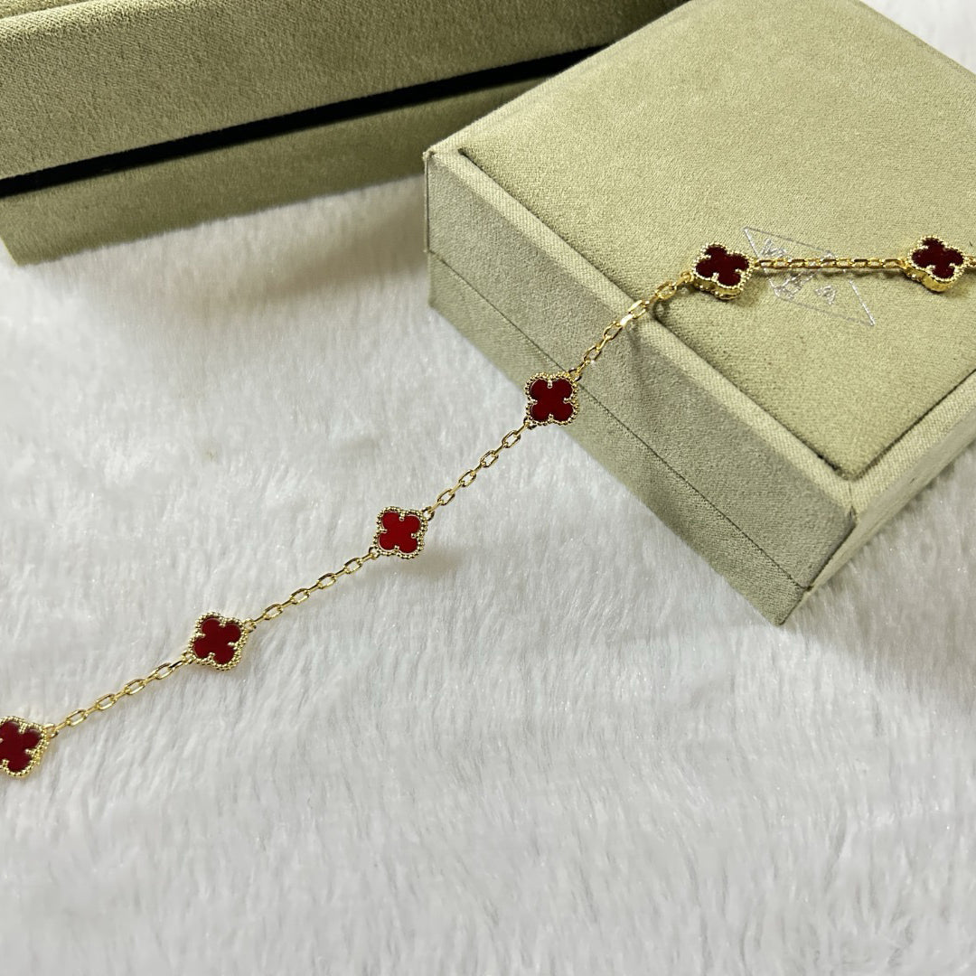[Garvey ]CLOVER 6 MOTIF RED AGATE BRACELET