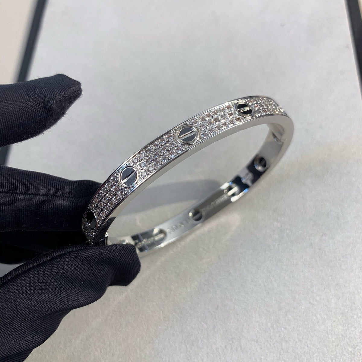 [Garvey ]LOVE BRACELET 6.1MM DIAMOND-PAVED CERAMIC