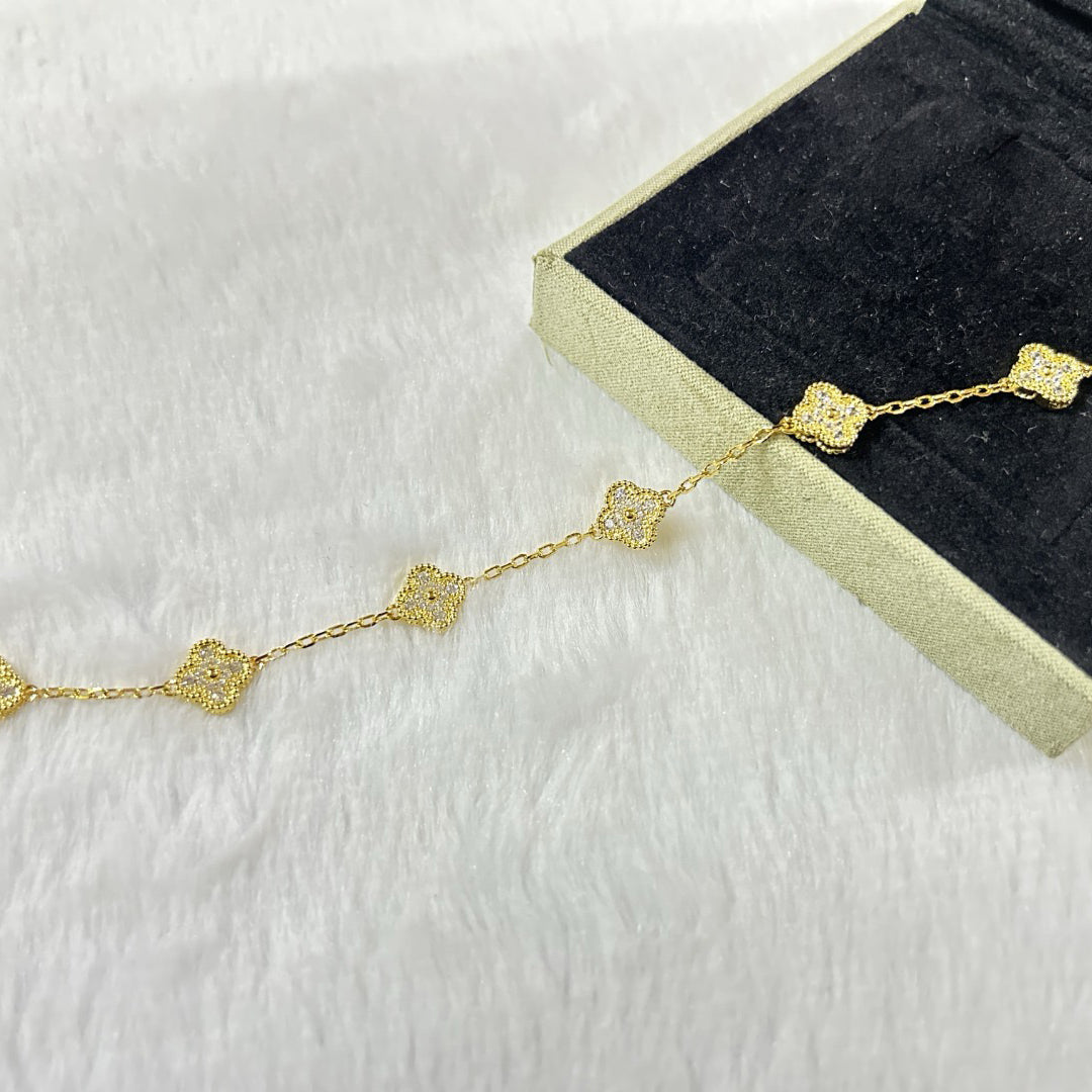 [Garvey ]CLOVER 6 MOTIF DIAMOND BRACELET