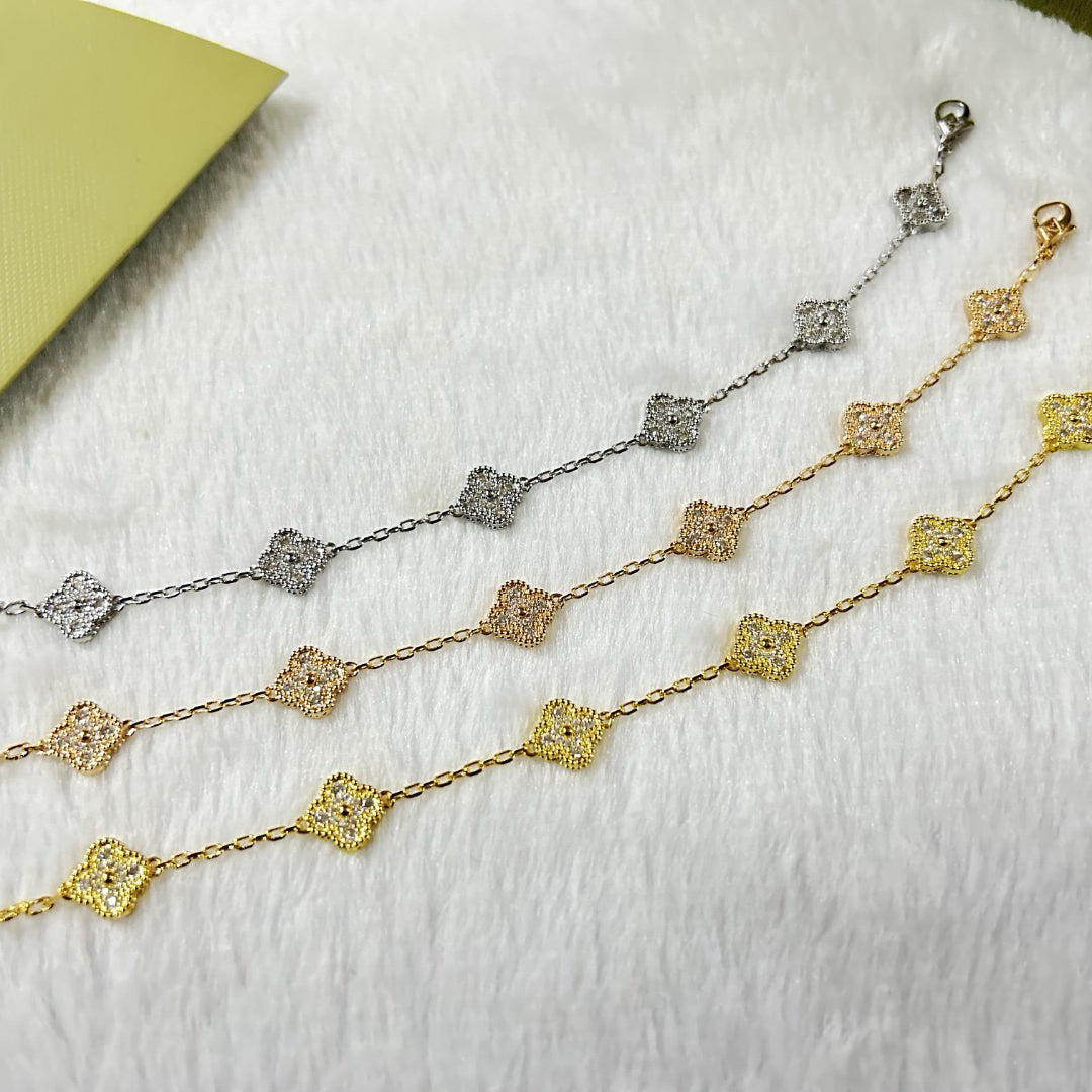 [Garvey ]CLOVER 6 MOTIF DIAMOND BRACELET