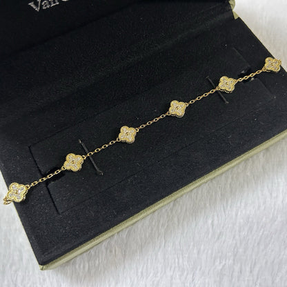 [Garvey ]CLOVER 6 MOTIF DIAMOND BRACELET