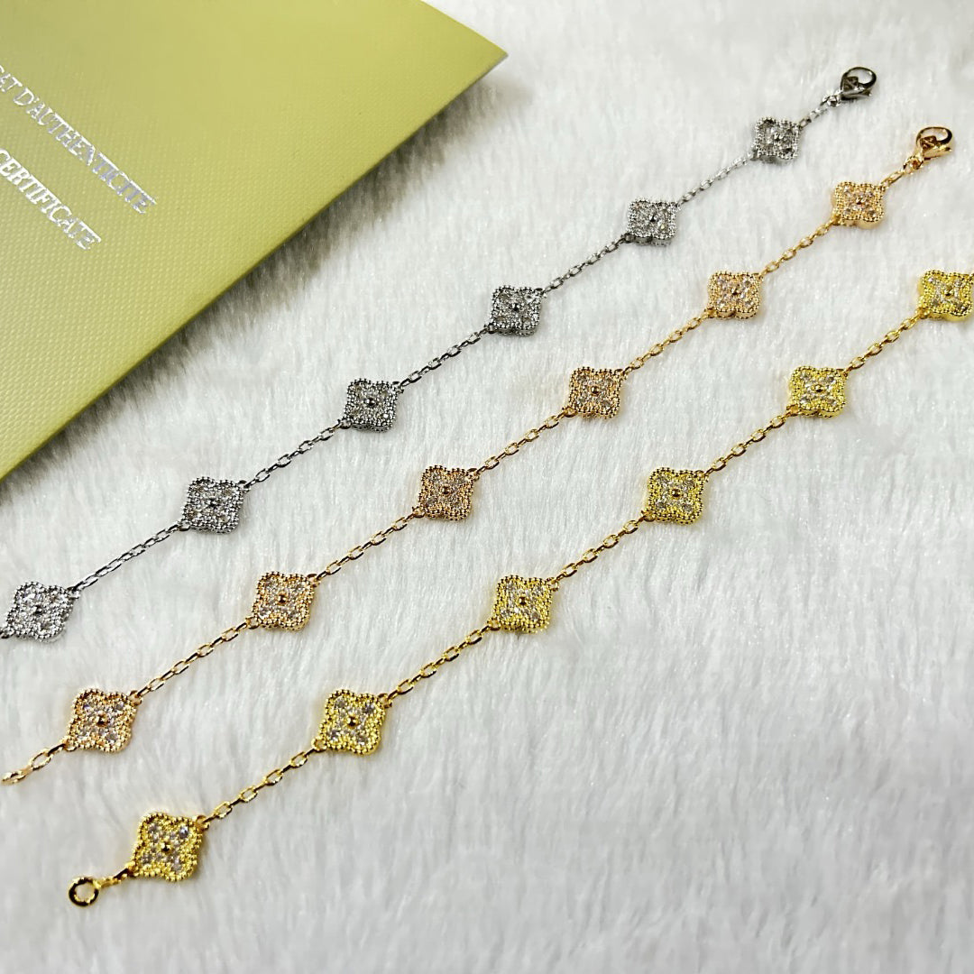 [Garvey ]CLOVER 6 MOTIF DIAMOND BRACELET