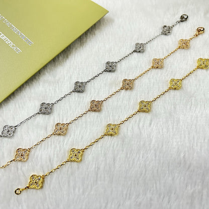 [Garvey ]CLOVER 6 MOTIF DIAMOND BRACELET