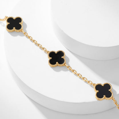 [Garvey ]CLOVER 10 MOTIFS ONYX NECKLACE