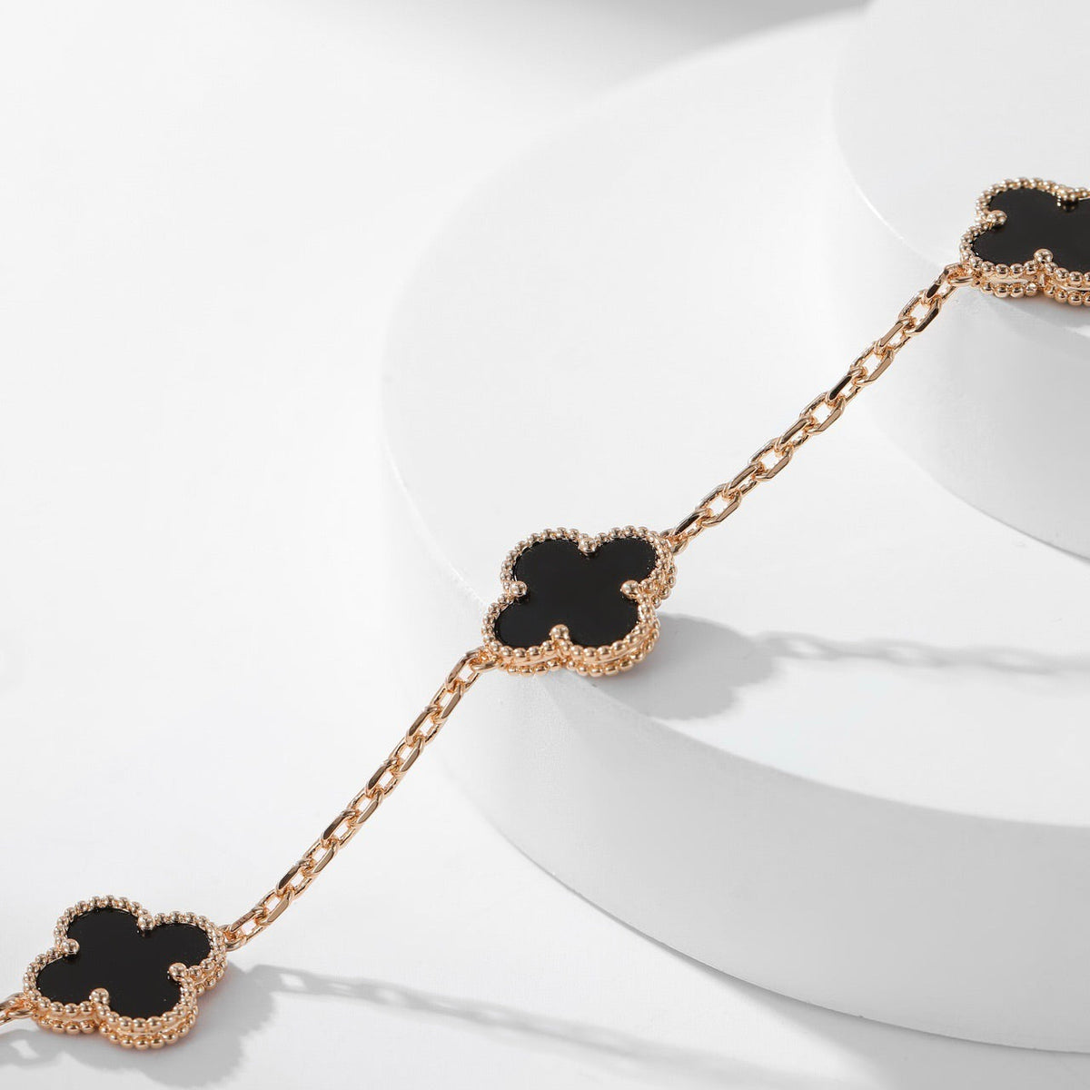 [Garvey ]CLOVER 10 MOTIFS ONYX NECKLACE
