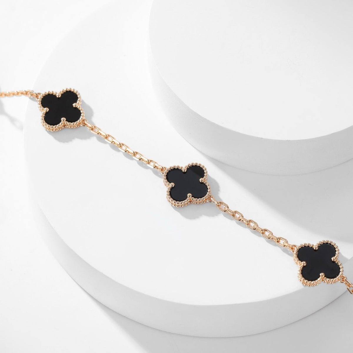 [Garvey ]CLOVER 10 MOTIFS ONYX NECKLACE