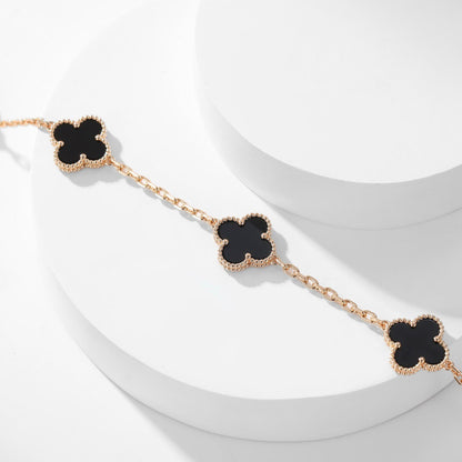 [Garvey ]CLOVER 10 MOTIFS ONYX NECKLACE