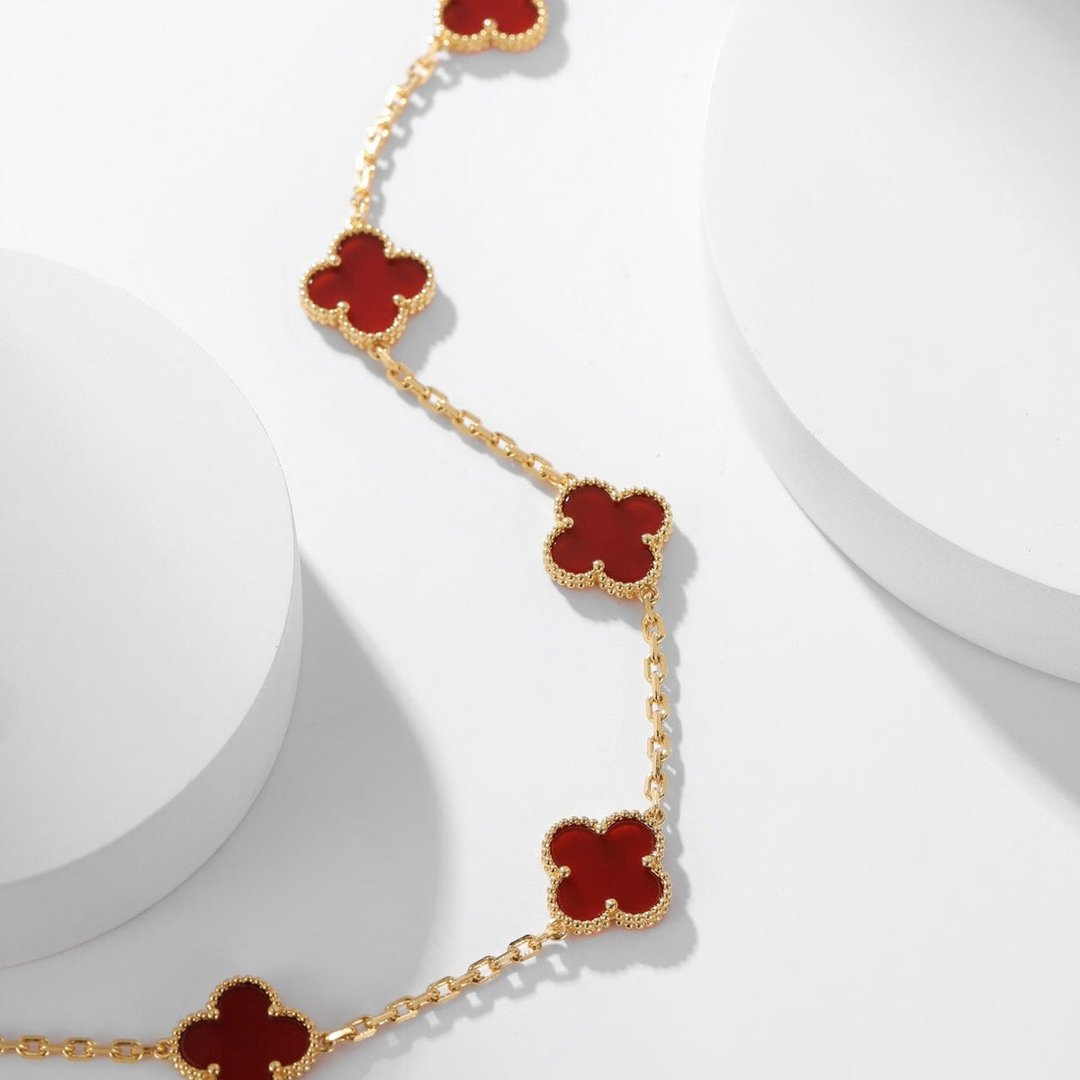 [Garvey ]CLOVER 10 MOTIFS CARNELIAN NECKLACE
