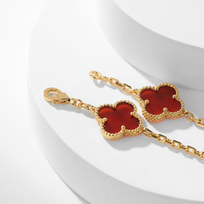 [Garvey ]CLOVER 10 MOTIFS CARNELIAN NECKLACE