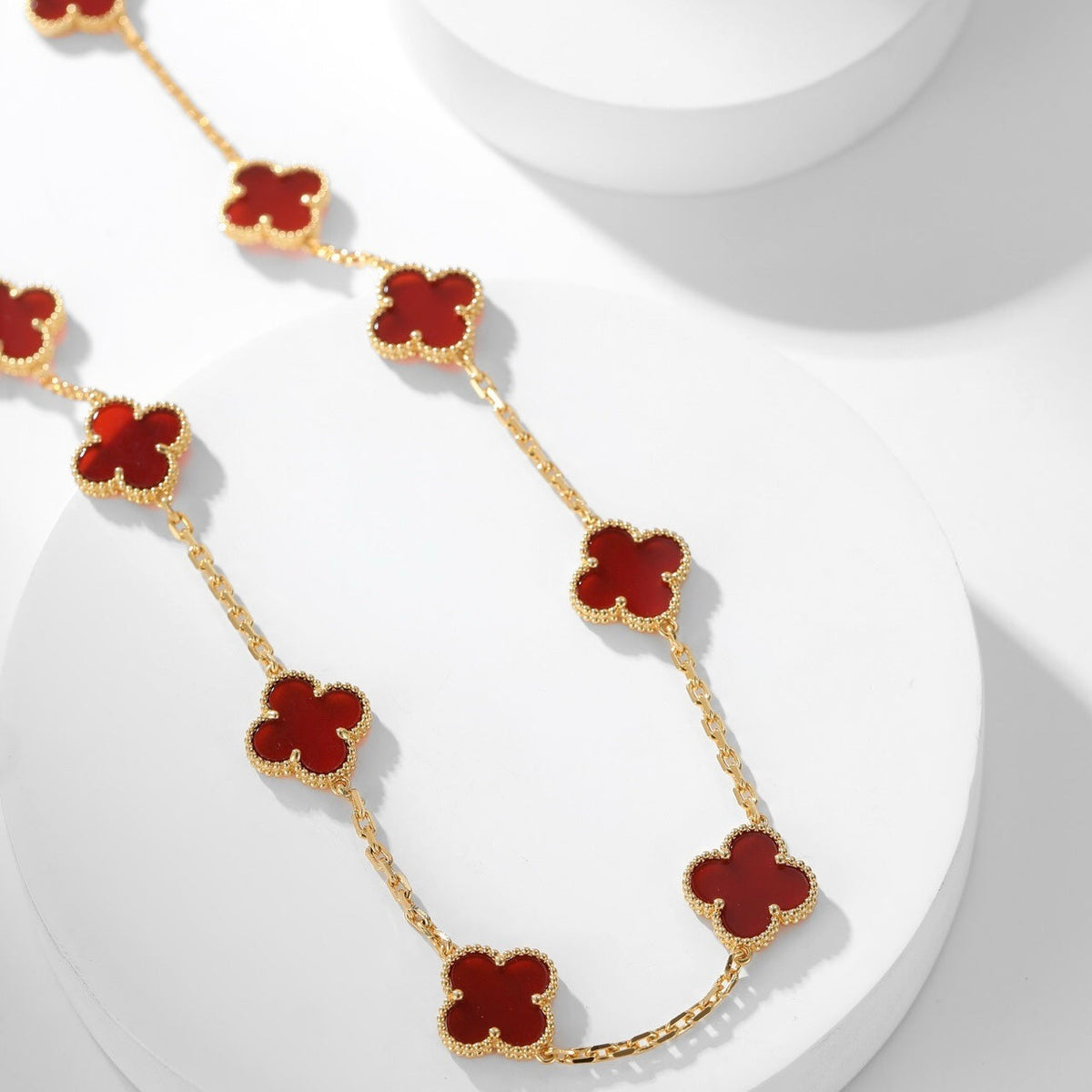 [Garvey ]CLOVER 10 MOTIFS CARNELIAN NECKLACE