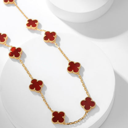 [Garvey ]CLOVER 10 MOTIFS CARNELIAN NECKLACE