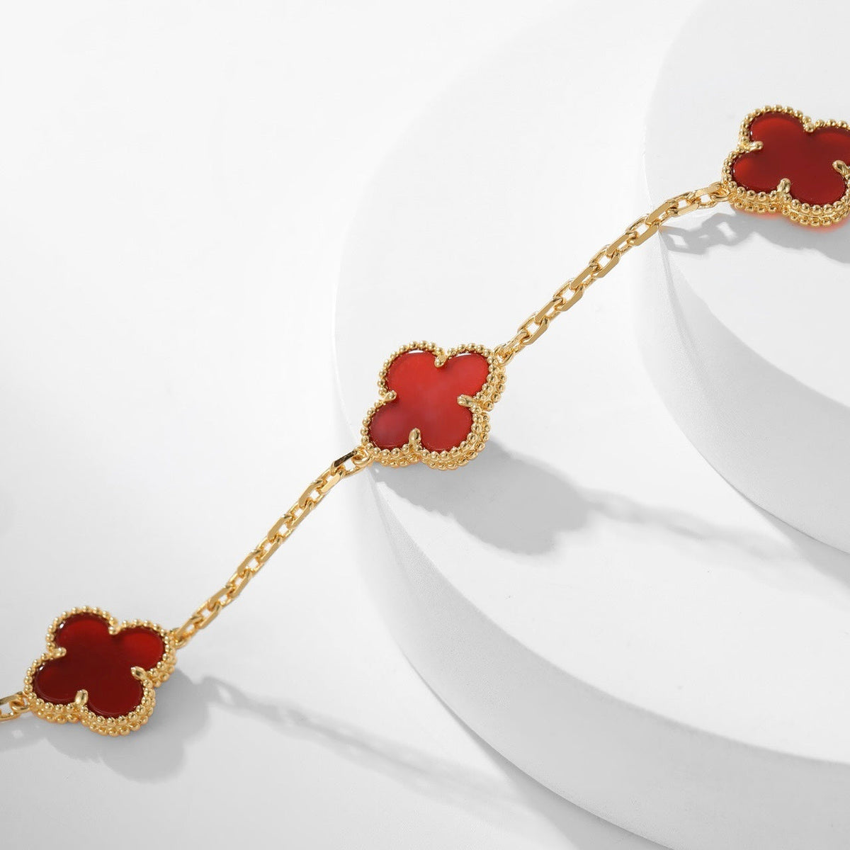 [Garvey ]CLOVER 10 MOTIFS CARNELIAN NECKLACE