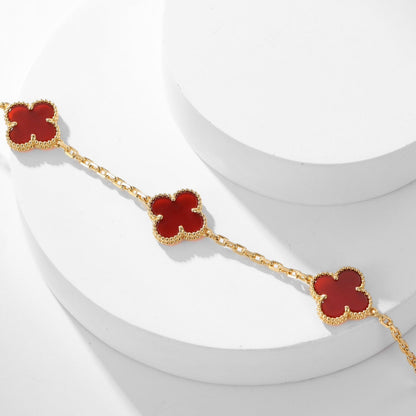 [Garvey ]CLOVER 10 MOTIFS CARNELIAN NECKLACE