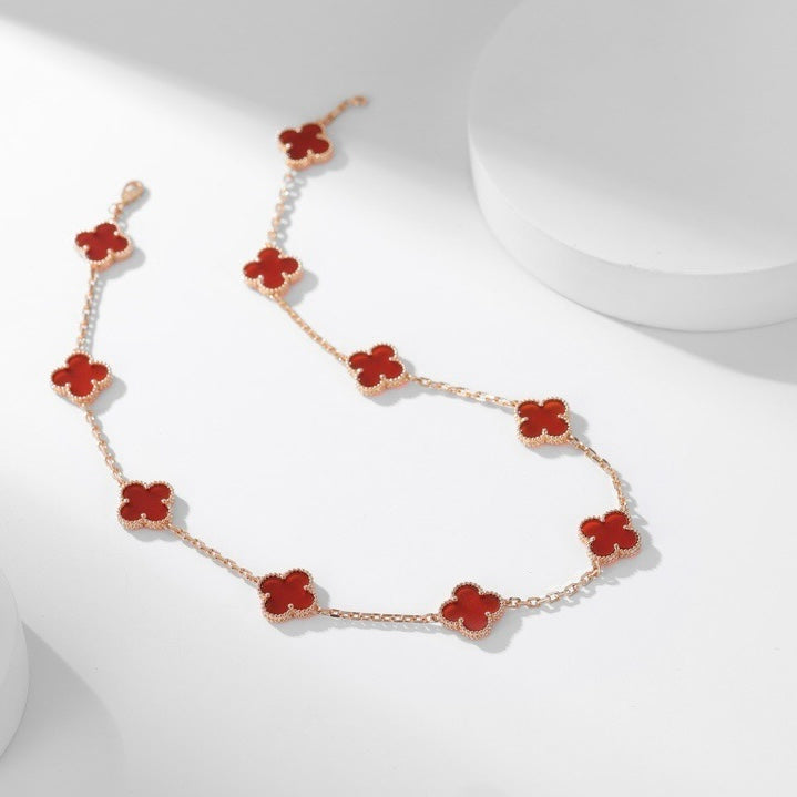 [Garvey ]CLOVER 10 MOTIFS CARNELIAN NECKLACE
