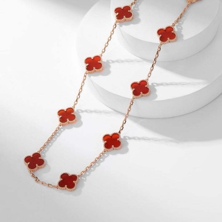 [Garvey ]CLOVER 10 MOTIFS CARNELIAN NECKLACE