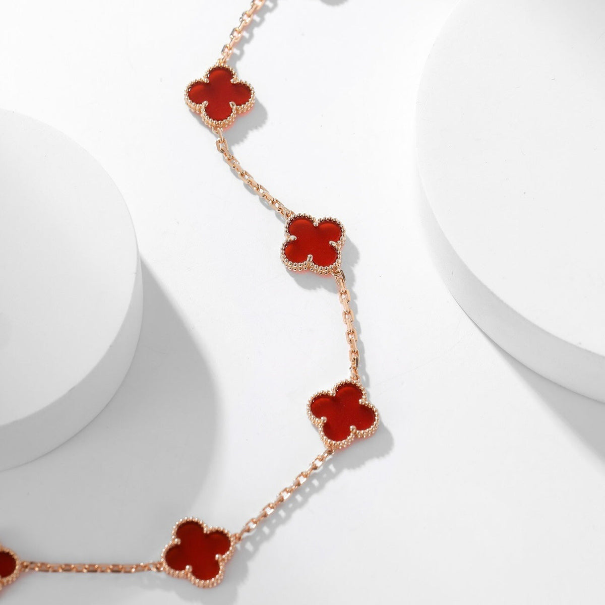 [Garvey ]CLOVER 10 MOTIFS CARNELIAN NECKLACE