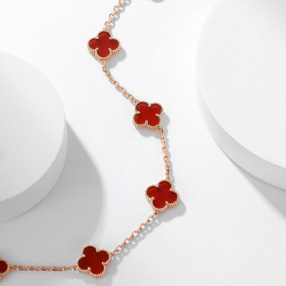 [Garvey ]CLOVER 10 MOTIFS CARNELIAN NECKLACE