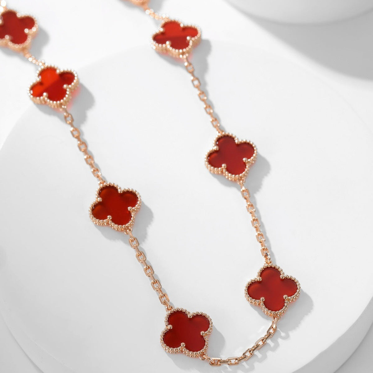 [Garvey ]CLOVER 10 MOTIFS CARNELIAN NECKLACE