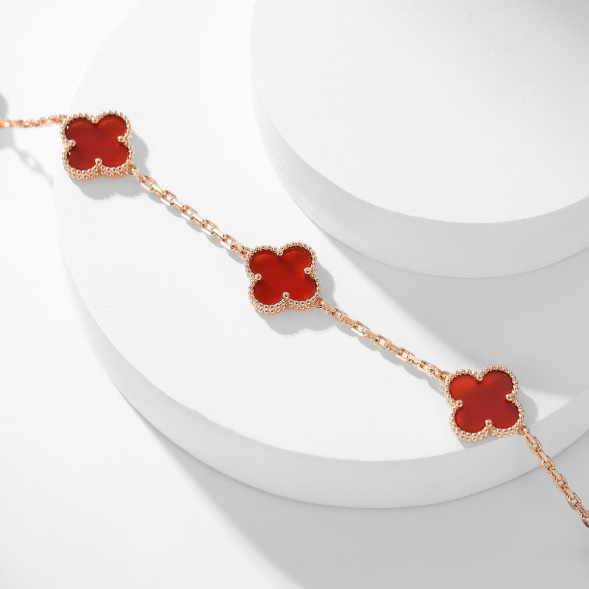 [Garvey ]CLOVER 10 MOTIFS CARNELIAN NECKLACE