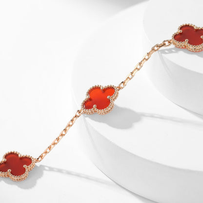 [Garvey ]CLOVER 10 MOTIFS CARNELIAN NECKLACE