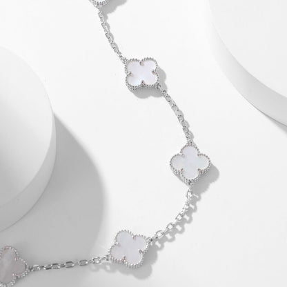 [Garvey ]CLOVER 10 MOTIFS WHITE MOTHER OF PEARL NECKLACE