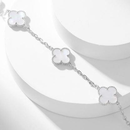 [Garvey ]CLOVER 10 MOTIFS WHITE MOTHER OF PEARL NECKLACE