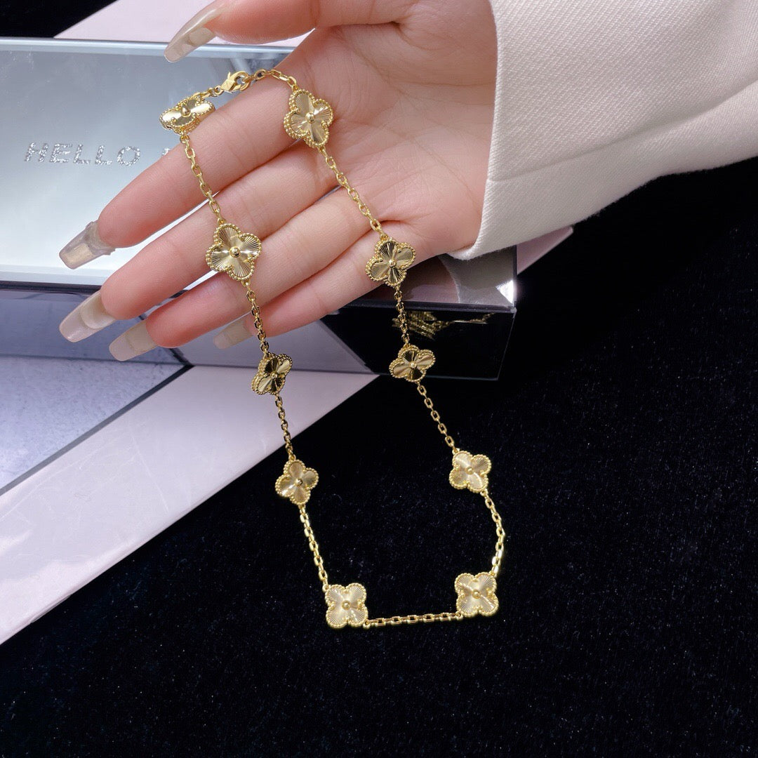 [Garvey ]CLOVER 10 MOTIFS LASER NECKLACE