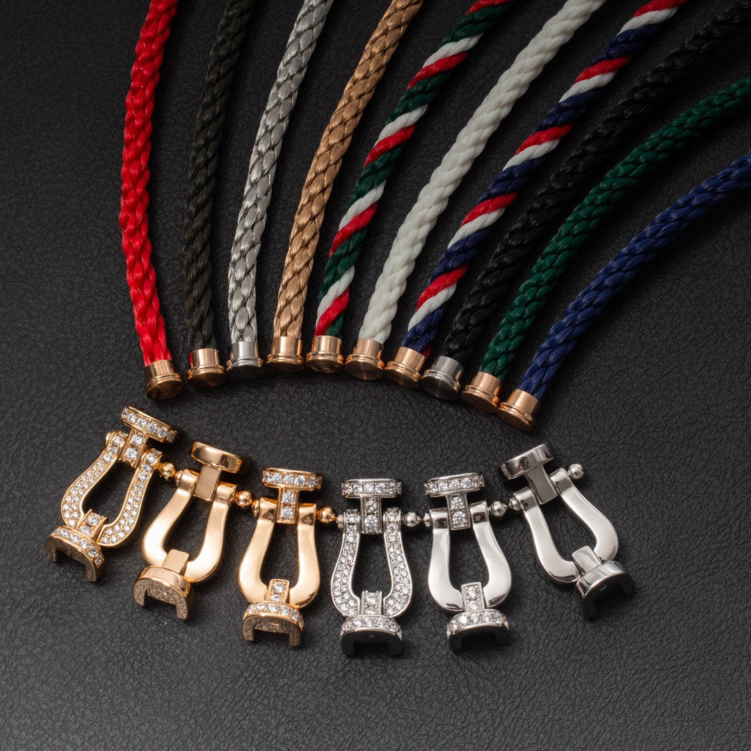 [Garvey ]FORCE LARGE HORSESHOE HALF DIAMOND BRACELET GOLD