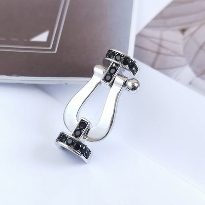 [Garvey ]FORCE LARGE HORSESHOE BLACK DIAMOND BRACELET SILVER