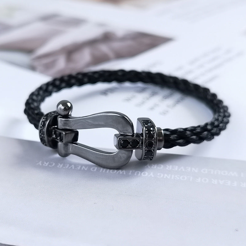 [Garvey ]FORCE LARGE SERIES HORSESHOE BLACK SAMURAI BRACELET