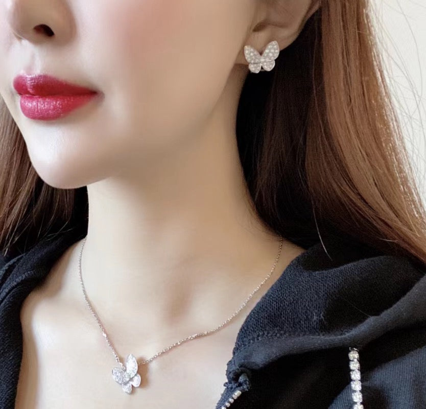 [Garvey ]BUTTERFLY ALL DIAMOND EARRINGS