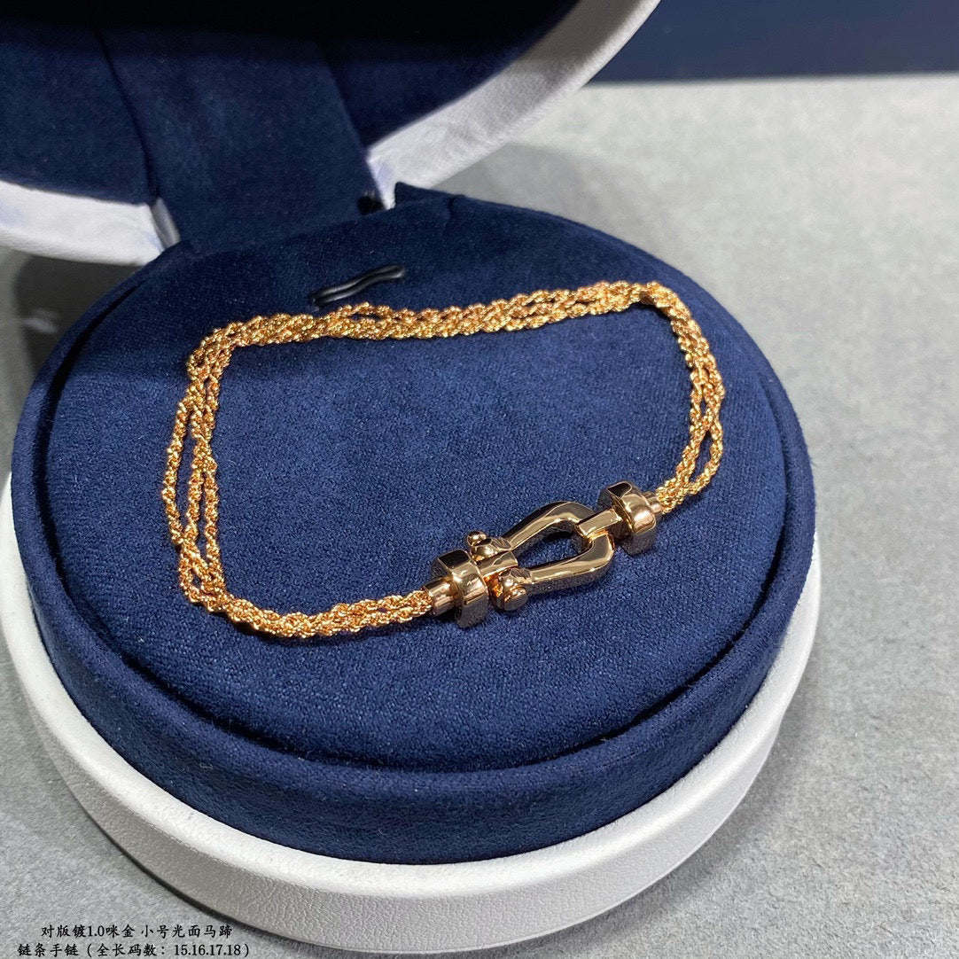 [Garvey ]FORCE SMALL HORSESHOE  DIAMOND CHAIN ROPE BRACELET
