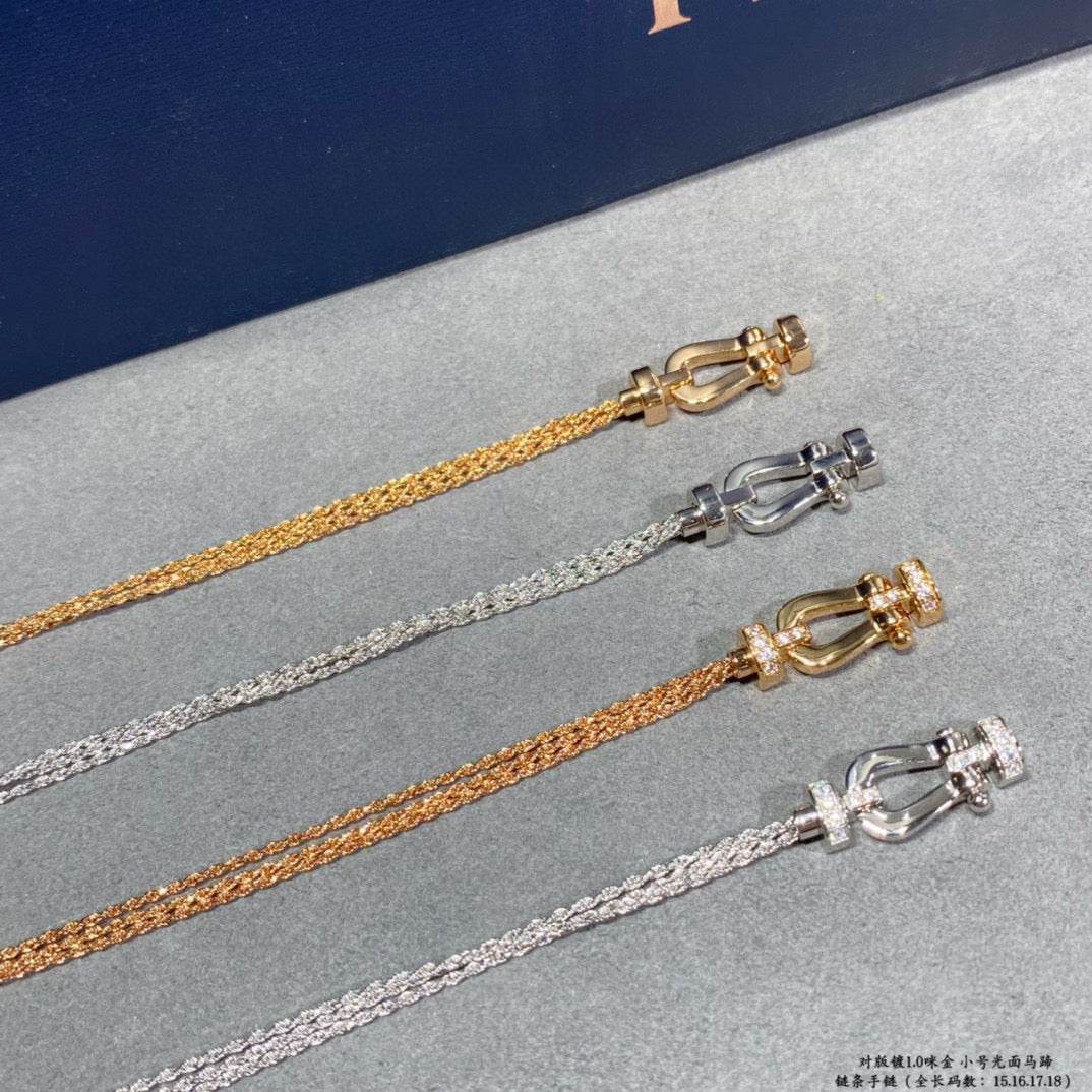 [Garvey ]FORCE SMALL HORSESHOE  DIAMOND CHAIN ROPE BRACELET