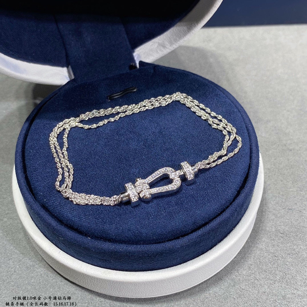 [Garvey ]FORCE SMALL HORSESHOE  DIAMOND CHAIN ROPE BRACELET