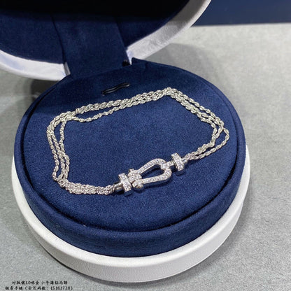 [Garvey ]FORCE SMALL HORSESHOE  DIAMOND CHAIN ROPE BRACELET